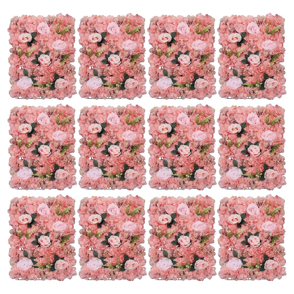 12x Artificial Wedding Wall DIY Floral Panels Silk Flower Wall Panels Backdrop