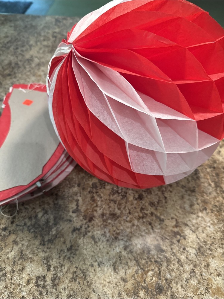 Paper Honeycomb Balls Decor Colorful Lantern Party Rainbow Wedding Red & White.