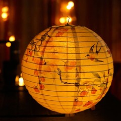 12Inch Printed Flower Round Chinese Paper Lanterns Birthday Wedding Decor Craft