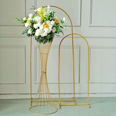 48″ Gold Reversible Trumpet Metal FLOWER STAND Centerpiece Pedestal Party Events