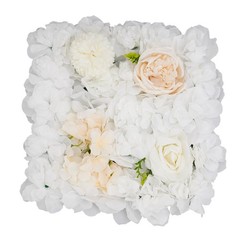 12PCS Artificial Flower Wall Panels White Artificial Flower Wall Backdrop Panels