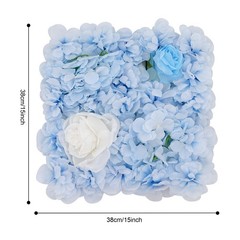 12PCS Artificial Flower Wall Panels White+Blue Dreamlike Flower Wall Backdrop