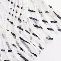 5 Mesh CHAIR SASHES Wavy Embroidered Sequins Party Events Decorations Supplies