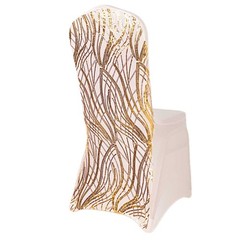 ROSE GOLD Embroidered Sequin Spandex Banquet CHAIR COVER Party Decorations
