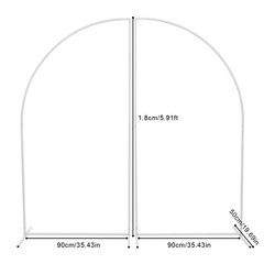 Set Of 2 White Carbon Steel Freestanding Wedding Arches 1.8 m