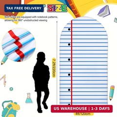 VitalCozy 7.2ft Notebook Arch Backdrop Cover Welcome Back to School Decoration S