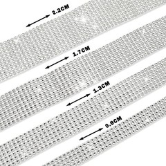 4 Rolls Self-Adhesive Crystal Rhinestone Ribbon, Diamond Bling Ribbons Silver