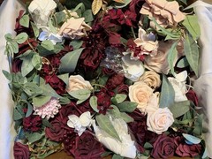 Ling’s moment Romantic Marsala Wedding Arch Decor Set: Drapes & Flowers