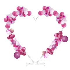White Heart Shape Wedding Arch Stand Double Layers Metal Flower Balloon Arbors