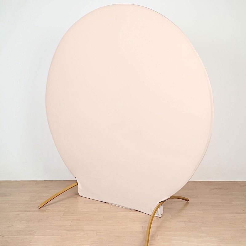 BLUSH 7.5 ft Fitted Spandex Round BACKDROP STAND COVER Party Wedding Decorations