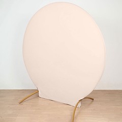 BLUSH 7.5 ft Fitted Spandex Round BACKDROP STAND COVER Party Wedding Decorations