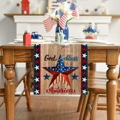 4th of July Table Runner Fourth of July Table Cover USA Red White and Blue