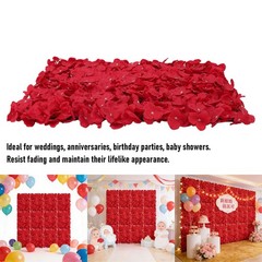12pcs Red Flower Wall Panel Backdrop For Wedding Party Decor Easy To Use