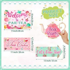 20 Pieces Floral Tea Party Sign Decorations Directional Cardboard Yard Signs …