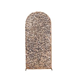 6 ft BLUSH Big Payette Sequin Fitted Round Top Wedding Arch STAND COVER Party