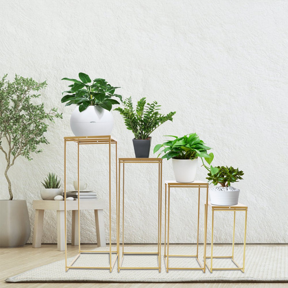 4PCS Metal Flower Rack Vase Stand Gold Flower Stand Column Wedding Party Decor