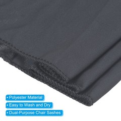25Pcs 14″x5″ Stretch Chair Sashes Bows Chair Bands Sash with Buckle Dark Gray