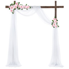 18FT Sheer Tulle Draping Arch Party Curtain Backdrop For Wedding Ceremony Decor