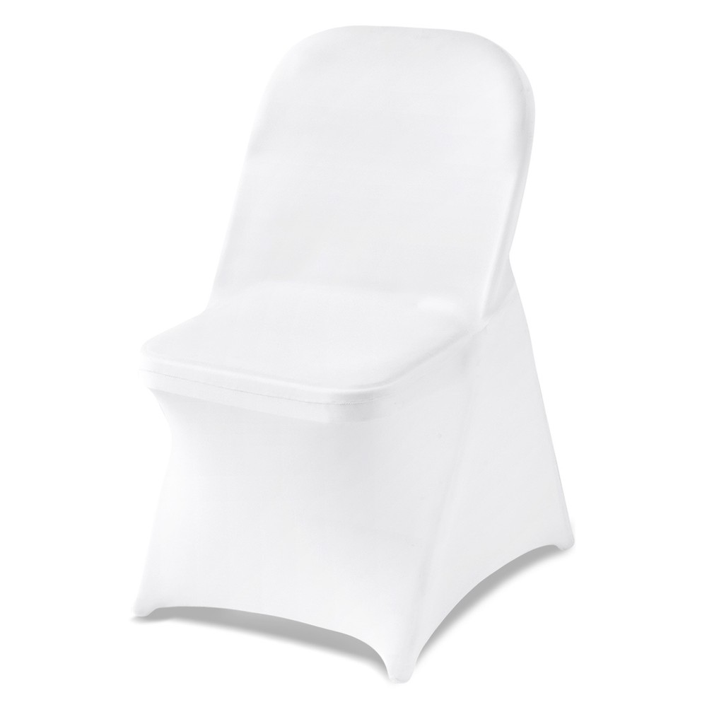VEVOR 150PCS White Stretch Spandex Folding Chair Covers for Wedding Party Dining
