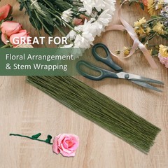 300 PCS Floral Wire Stems, COIDEA 26 Gauge 14 Inch Artificial 26 Gauge, Green