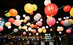 6X 12″ Color Chinese paper lanterns+ LED Light Wedding Party Floral decoration