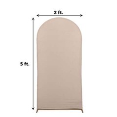 5 ft NUDE Matte Fitted Spandex Round Top Arch Backdrop STAND COVER Party