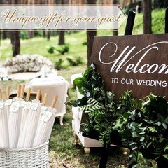 12 Pack 23.6 Inch Wedding Paper Parasols Thank You Cards White Vintage Bridal…