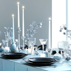 2Pcs Light Blue Foil Metallic Tablecloth Shiny Party Table Cloth 54″ X 72″ Dispo