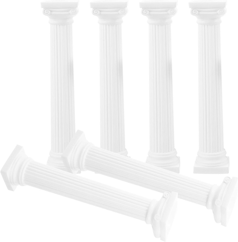 6pcs Roman Column Model Classic Greek Columns Roman Table Decor Pillar Figure Gr