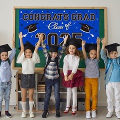 Graduation Party Decorations 2025 Plastic Backdrop – 65″ x 32.7″ Congrats Gra…