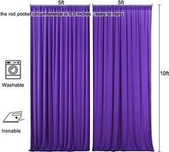 10 feet x 10 feet Polyester Backdrop Drapes 60″W x 120″L (Pack of 2) Purple
