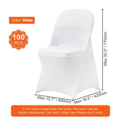 VEVOR 100PCS White Stretch Spandex Folding Chair Covers for Wedding Party Dining