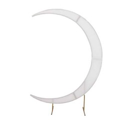 7.5 ft WHITE Fitted Spandex Half Crescent Moon Arch BACKDROP STAND Events