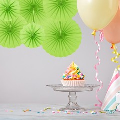 12Pcs Hanging Paper Fans Party Set Decoration for Home Birthday Wedding Green