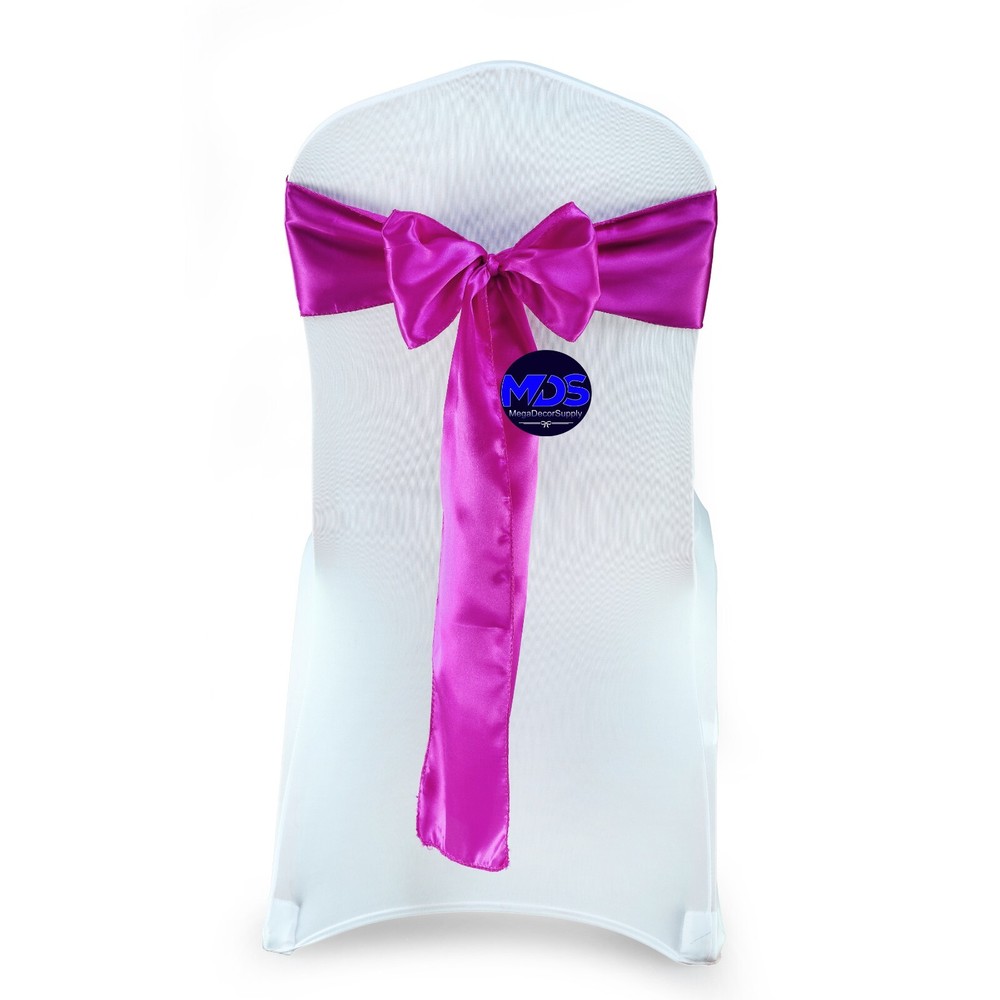 100 MAGENTA VIOLET Satin Chair Sashes Bows Wedding Party Banquet Event DIY Décor