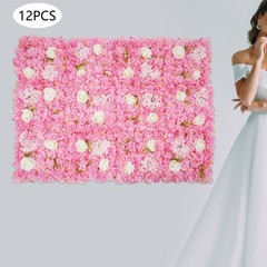 12pcs Artificial Flower Wall Panel Silk Cloth Flower Wall Backdrop for Wedding