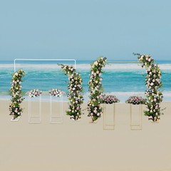 Wedding Stand Set with Balloon Stand (6.56×6.56ft) and Flower Stands
