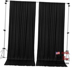 10 feet x 10 feet IFR Polyester Backdrop Drapes 60″W x 120″L (Pack of 2) Black
