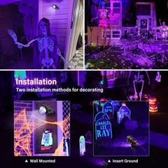Halloween Christmas LED Black Light,1 Pack 110V Plug-in Outdoor Blacklight,12…