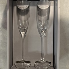 Studio His & Hers Mr & Mrs Fluted Cylinder Toasting Glasses Wedding Toast