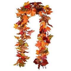 2 Pack Fall Maple Garland – 5.9ft/Piece Artificial Fall Foliage Mixed Color