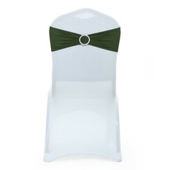 100 Spandex Stretch Chair Cover Sashes Bows Wedding Party(Olive Green)~FREE SHIP
